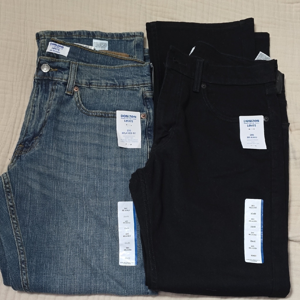 2 Pairs New Young Mens/Boys Jeans 30x30 Denizen From Levi's NWT
